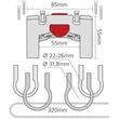 KLICKFIX UNIVERSAL Kerékpár Kormánykosár / Kormánytáska Adapter