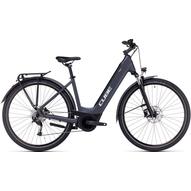 CUBE TOURING HYBRID ONE 500 EASY ENTRY GREY´N´WHITE 2023 UNISEX ELEKTROMOS TREKKING KERÉKPÁR