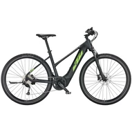 KTM MACINA CROSS 510 TRAPÉZ BLACK MATT(GREEN+GREY) NŐI ELEKTROMOS CROSS KERÉKPÁR 2022
