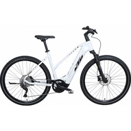KTM MACINA CROSS 720 TRAPÉZ METALLIC WHITE(BLACK+ORANGE) NŐI ELEKTROMOS CROSS KERÉKPÁR 2022