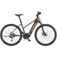 KTM MACINA CROSS P510 TRAPÉZ MACHINE GREY(ORANGE+SILVER) NŐI ELEKTROMOS CROSS KERÉKPÁR 2022