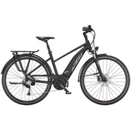 KTM MACINA FUN A510 TRAPÉZ BLACK MATT (GREY+ORANGE) NŐI ELEKTROMOS TREKKING KERÉKPÁR 2022