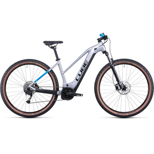 CUBE REACTION HYBRID PERFORMANCE 625 29 TRAPÉZ POLARSILVER´N´BLUE Női Elektromos MTB Kerékpár 2022