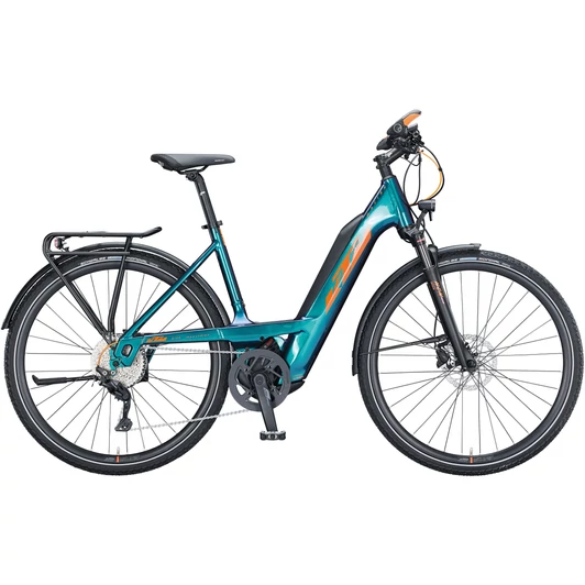 KTM MACINA SPORT 630 EASY ENTRY GREEN PURPLE FLIP (ORANGE+BLACK) UNISEX ELEKTROMOS TREKKING KERÉKPÁR 2021