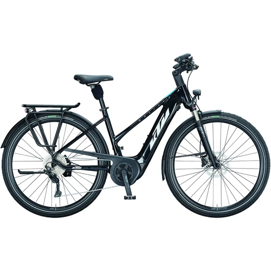 KTM MACINA TOUR P 610 metallic black (white+blue) Férfi Elektromos Trekking Kerékpár 2021