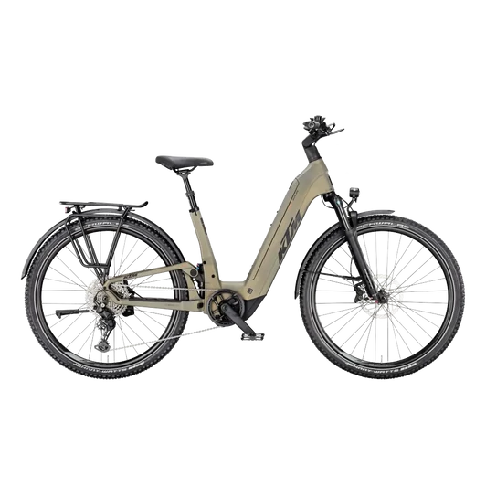 KTM MACINA AERA FS ELITE LFC  US 46 Elektromos összteleszkópos MTB kerékpár OLIVE PEARL MATT színben