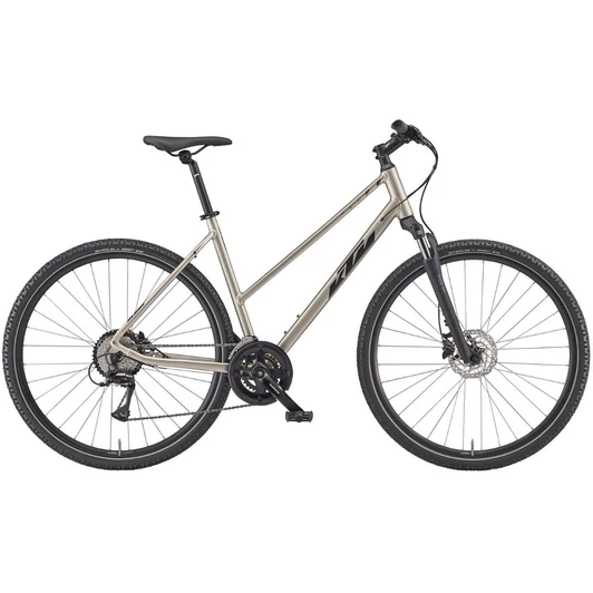 KTM X-LIFE TRACK TRAPÉZ CHAMPAGNE (BLACK+GREY) 2023 NŐI CROSS TREKKING KERÉKPÁR