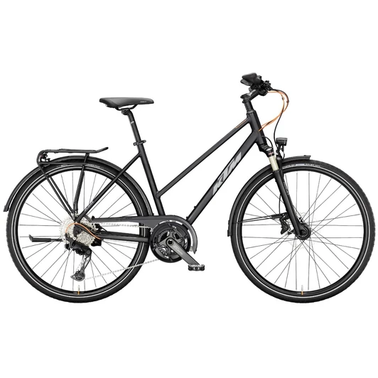 KTM LIFE 1964 TRAPÉZ BLACK MATT (GREY+ORANGE) 2024 NŐI TREKKING KERÉKPÁR