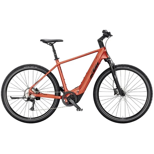 KTM MACINA CROSS CX 610 BURNT ORANGE MATT (BLK+ORANGE) FÉRFI ELEKTROMOS CROSS TREKKINK KERÉKPÁR 2025 - 60 CM
