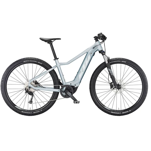 KTM MACINA RACE 592 GLORIOUS AZZURRO SILVER MATT 2023 NŐI ELEKTROMOS HARDTAIL MTB KERÉKPÁR