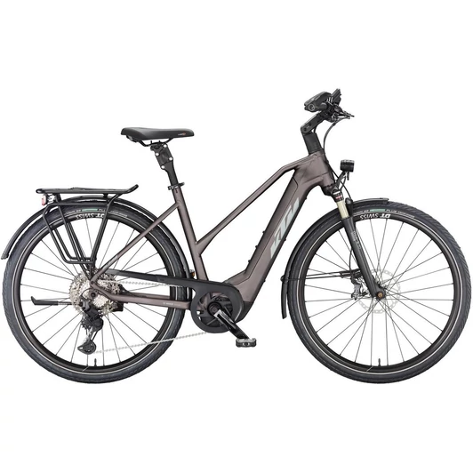 KTM MACINA STYLE 710 ELDERBERRY MATT(GREY+ORANGE) TRAPÉZ 2023 NŐI ELEKTROMOS TREKKING KERÉKPÁR