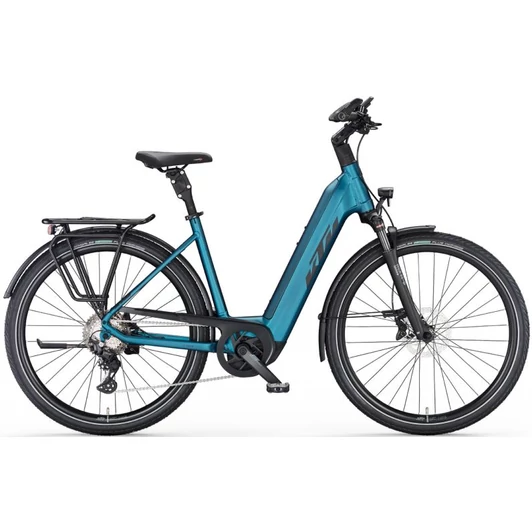 KTM MACINA STYLE 730 VITAL BLUE MATT(BLACK+SILVER) EASY ENTRY 2023 UNISEX  ELEKTROMOS TREKKING KERÉKPÁR