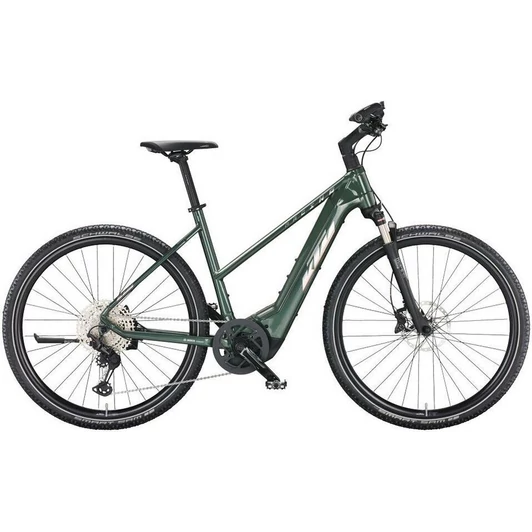 KTM MACINA CROSS 710 TRAPÉZ MOSS GREY (SILVER+ORANGE) NŐI ELEKTROMOS CROSS KERÉKPÁR 2022