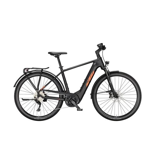 KTM MACINA SPORT CX750 LTD64 BLACK MATT(ORANGE+WHITE) 2024 FÉRFI ELEKTROMOS TREKKING KERÉKPÁR