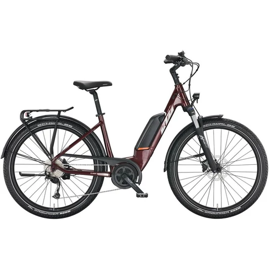 KTM MACINA GRAN P510 NIGHT RED (SILVER+ORANGE) EASY ENTRY 2022 UNISEX ELEKTROMOS TREKKING KERÉKPÁR
