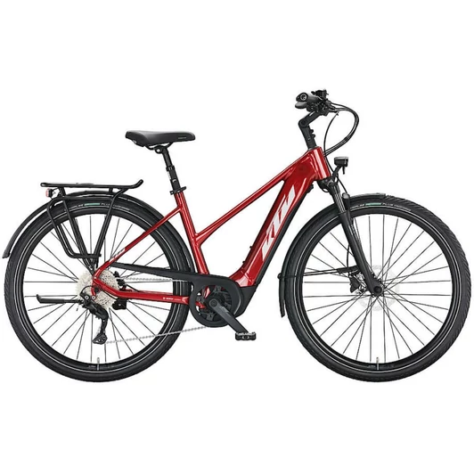 KTM MACINA TOUR CX 510 TRAPÉZ CHROME RED(SILVER+ORANGE) NŐI ELEKTROMOS TREKKING KERÉKPÁR 2022