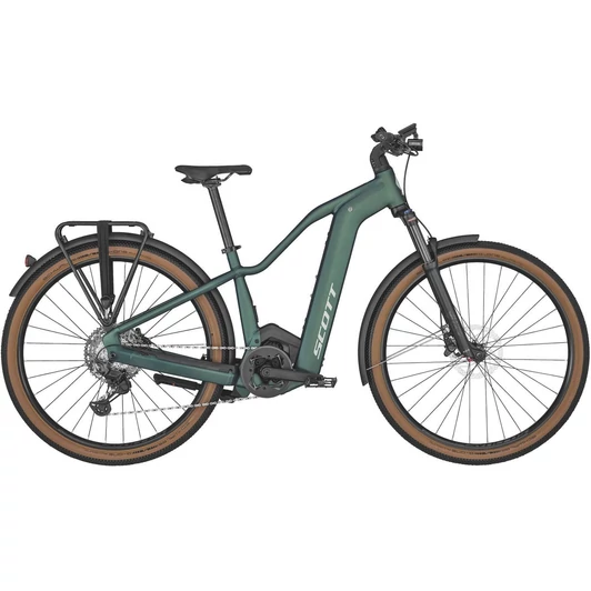 SCOTT AXIS eRIDE EVO TOUR PRISM GREEN/LIGHT BLUE TRAPÉZ 2022 NŐI ELEKTROMOS TREKKING KERÉKPÁR