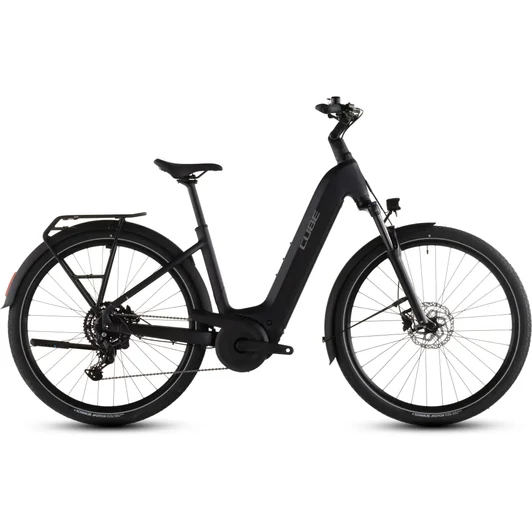 Cube Touring Hybrid ONE 600 - Elektromos trekking kerékpár - coal´n´chrome színben - Easy Entry 62 cm - 2026